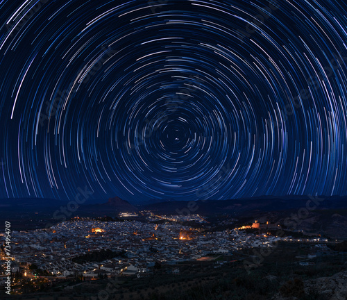 Star trails over the night skies of Antequera