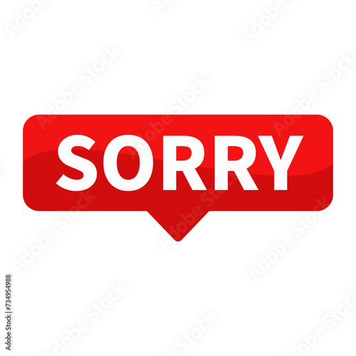 sorry Text In Red Rectangle Shape For Apologize Information Announcement Promotion Business Marketing Social Media

