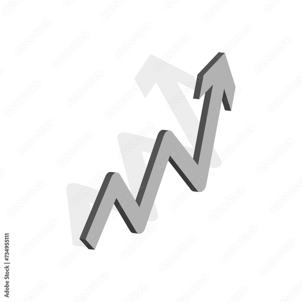 3D arrow growth up. Vector illustration. eps 10. 3D arrow growth up. Vector illustration. eps 10.
