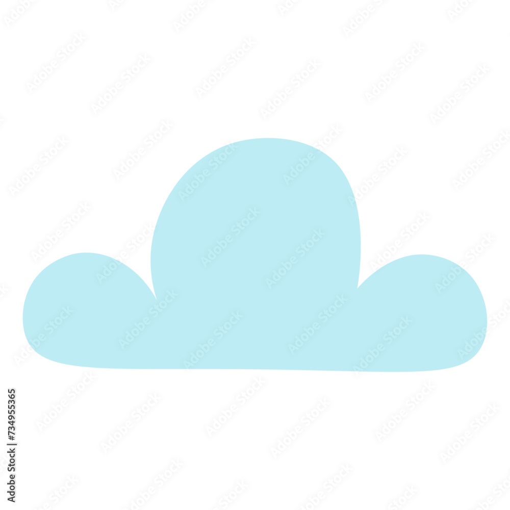 Blue doodle cloud. Vector flat illustration Blue doodle cloud. Vector flat illustration