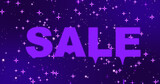 Purple-color Sale Text. Sale purple-colored looped text suitable for advertising, shopping, sell. Technology video material animation. Special offer discount tags.