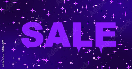 Purple-color Sale Text. Sale purple-colored looped text suitable for advertising, shopping, sell. Technology video material animation. Special offer discount tags.