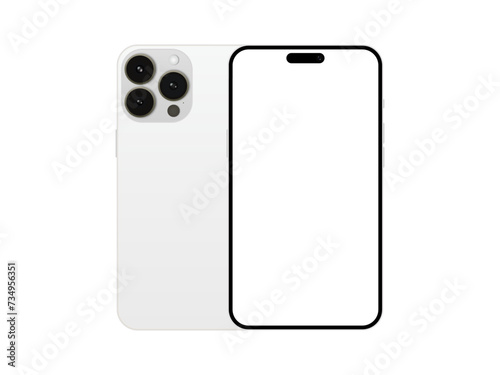 iPhone 2024 mockup smartphone mockup. mobile phone mock up, front and back vector illustration photo