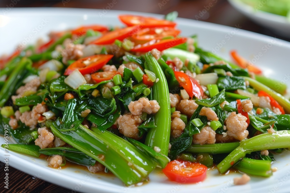 Morning Glory with Pork Stir Fry Morning Glory with Pork Stir Fry