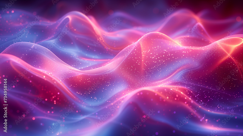 Abstract Cosmic Silk Waves - Ethereal Digital Art Background
