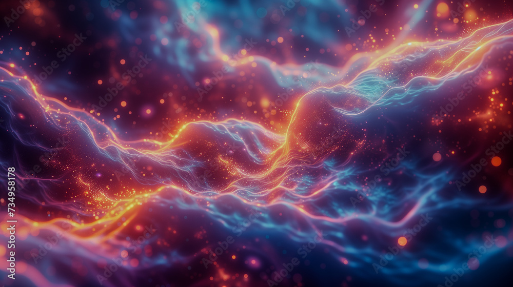 Neon Plasma Waves - Abstract Energy Flow Background