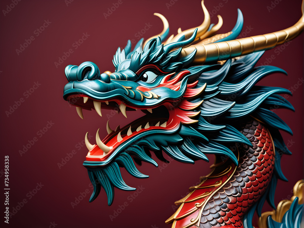 empty mockup center copy space happy new year dragon zodiac sign year of the happy Chinese New year background.