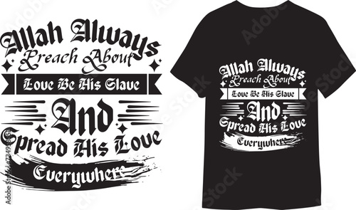 Allah intends ease for you and does not intend hardship for you Islamic quotes lettering Typography Design T-shirt.
