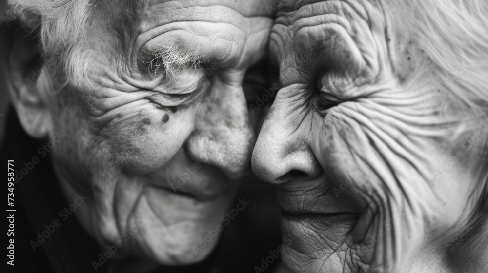 Intimate Moment of an Elderly Couple