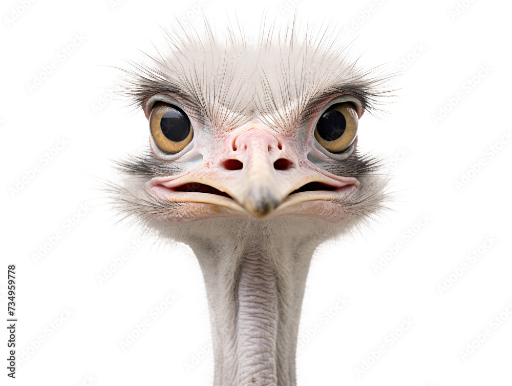 a close up of an ostrich's face