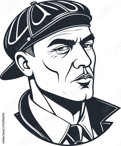 Retro street bandit in cap,  vector illustration