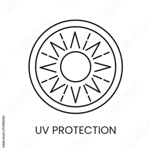 UV protection line icon in vector with editable stroke for packaging