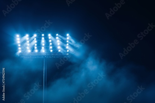 Lights in the stadium against a dark night sky