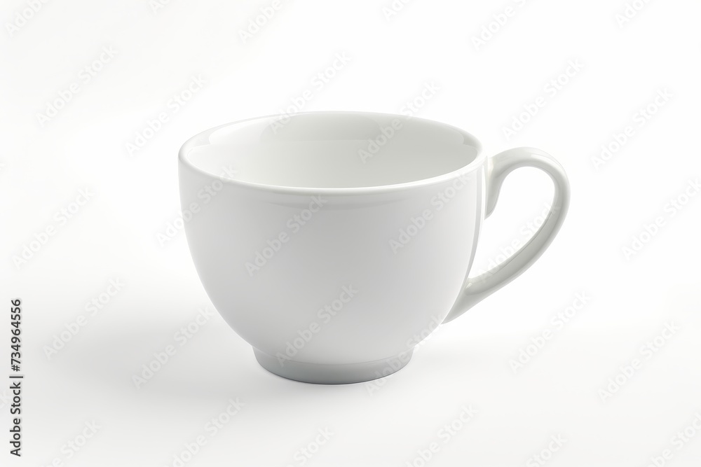 Minimal design for a white coffee cup on a gray background Long banner with copy space Minimal design for a white coffee cup on a gray background Long banner with copy space