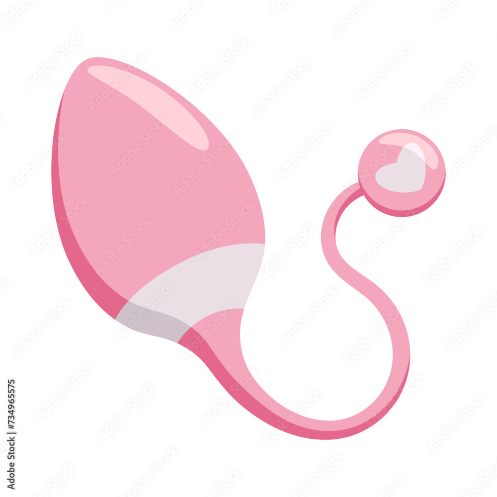 Cute vibro egg. Sex toy for women. Vector flat illustration.