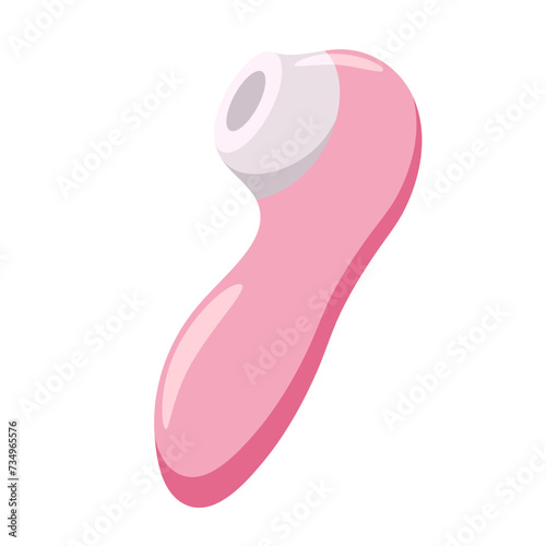 Cute vacuum vibrator. Sex toy for women. Vector flat illustration.