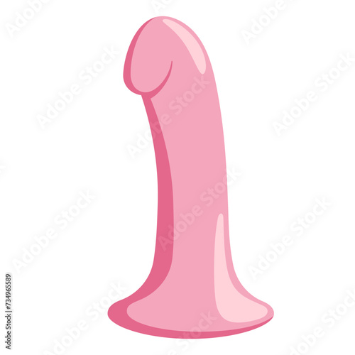 Cute dildo. Sex toy for women and men. Vector flat illustration.