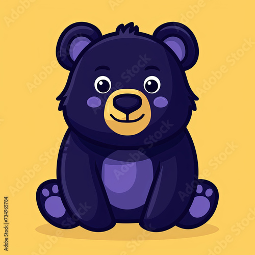 Cute baby bear cub illustration.