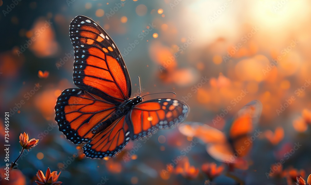 Colorful butterfly on a blurred natural background. Colorful butterfly on a blurred natural background.