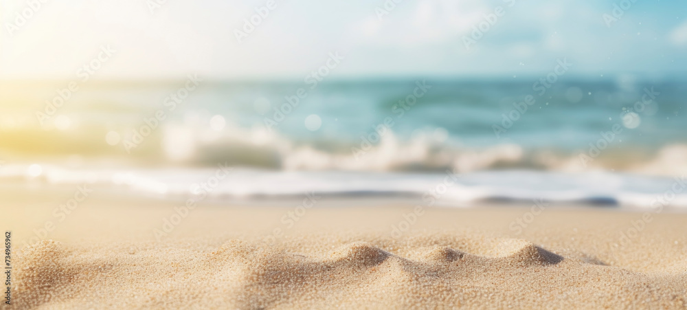 Serene Beach Scene with Sparkling Sand Serene Beach Scene with Sparkling Sand