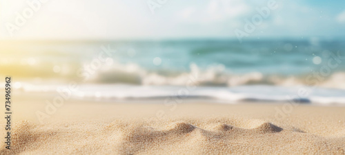 Serene Beach Scene with Sparkling Sand © spyrakot