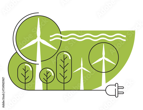 Wind energy - Abstract green geometric pattern