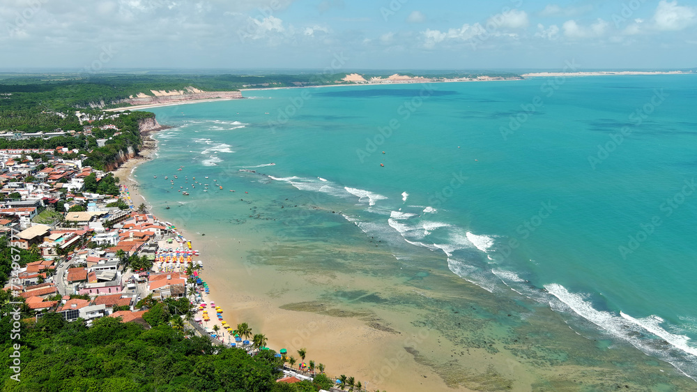 Praia de Pipa (Pipa Beach, Praia da Pipa). Visiting the forests, dunes, and beaches is always fun, and the town's gastronomy will satisfy even the most demanding palates. Brazil.