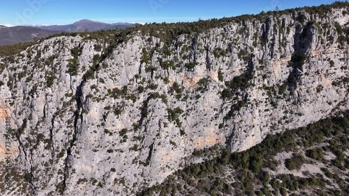 Panoramic sky view of a mountain ridge in the Esteron valley photo