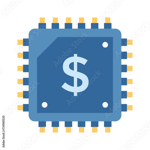 Financial system vector, fintech flat style icon in modern style