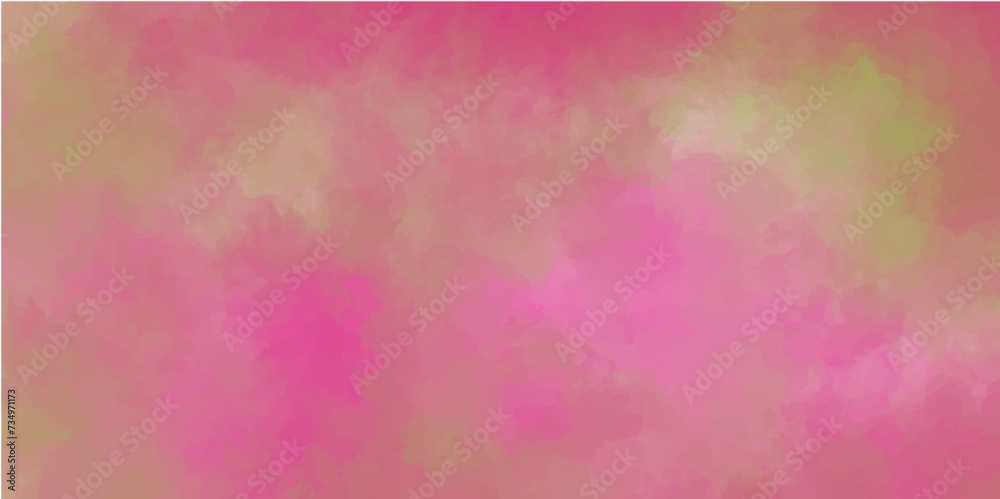 Abstract watercolor background. colorful sky with clouds. Abstract painting banner. Pink color sky background design. Modern and creative wallpaper. light textured deisgn.