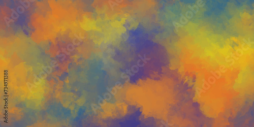 Abstract watercolor background. colorful sky with clouds. Abstract painting banner. Rainbow color sky background design. Modern and creative wallpaper.