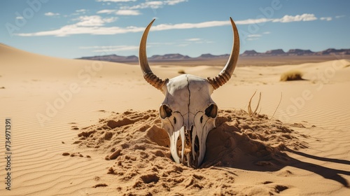 arid desert cow skull