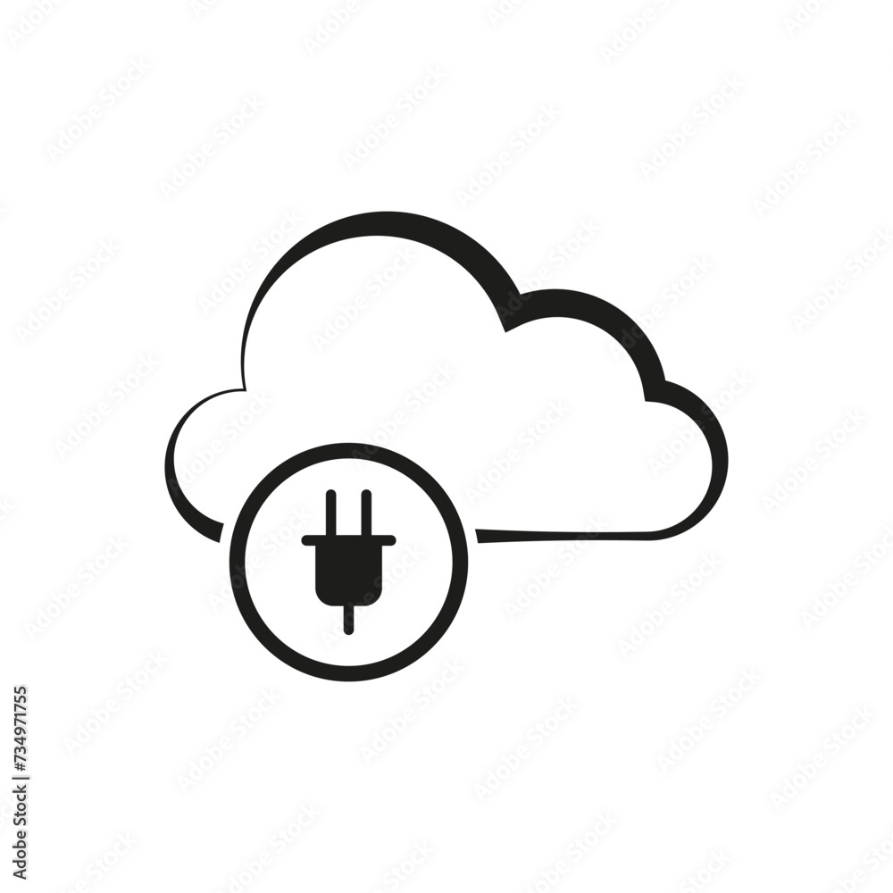 Network cloud plug icon. Vector illustration. EPS 10. Network cloud plug icon. Vector illustration. EPS 10.