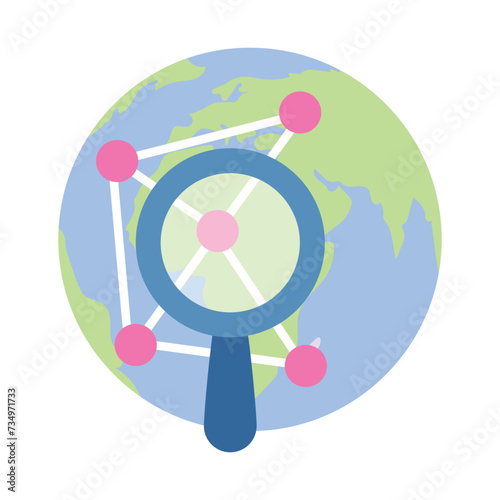 Visually appealing network searching flat style icon, easy to use and download