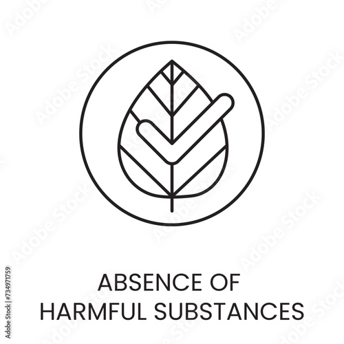 No harmful substances line icon in vector with editable stroke for packaging