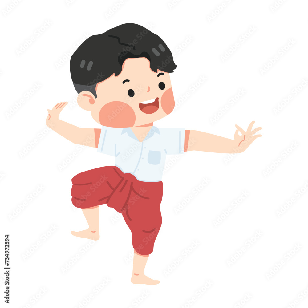 Cute boy student of traditional Thai dancer Cute boy student of traditional Thai dancer