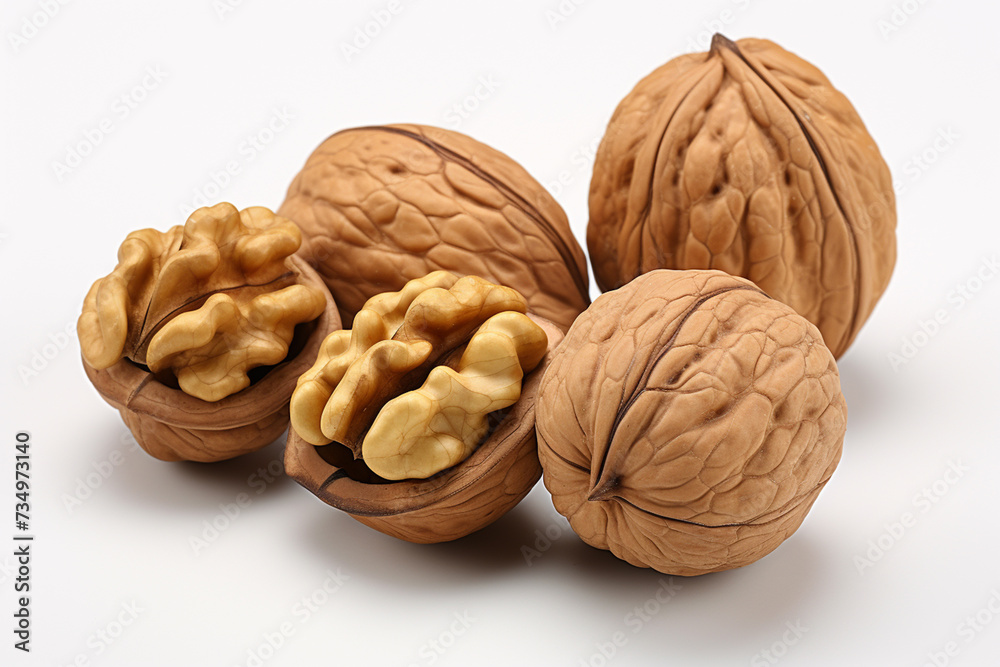 walnuts on white background walnuts on white background