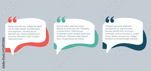 Quotes or Review template in colorful shape