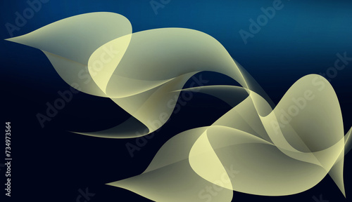 Yellow digital flow on beauty blue gradient background 