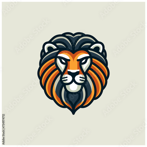 abstract colorful lion head vector