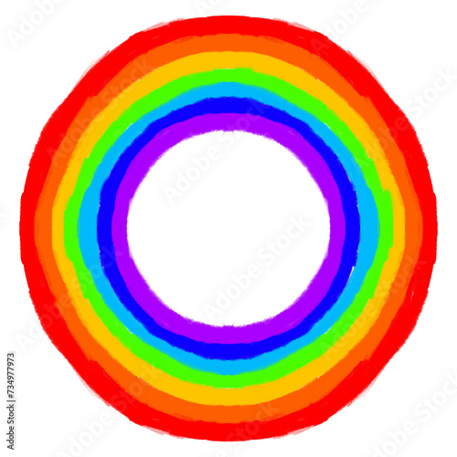 Circle, Hand drawing Rainbow colours, pencil illustration