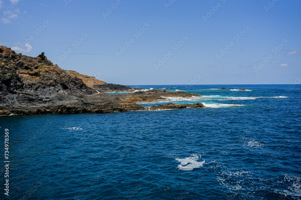 Beautiful rocks and turquoise sea on the coast of the Canary Islands, Tenerife Spain Beautiful rocks and turquoise sea on the coast of the Canary Islands, Tenerife Spain