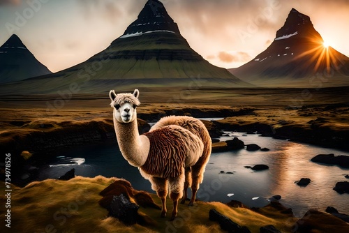 llama in the mountains