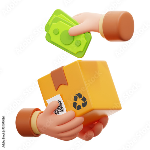 cash on delivery 3d icon design
