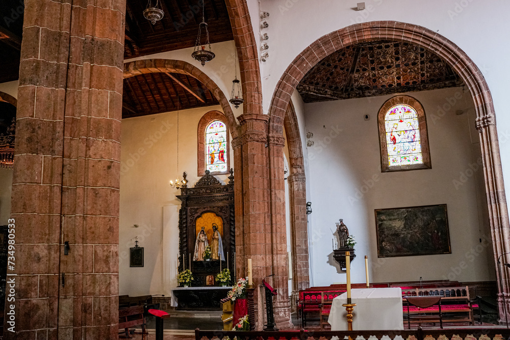 Old interior of a Church of Conception, San Cristobal de La Laguna, Santa Cruz de Tenerife, Spain
