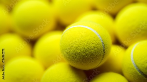 Tennis balls background. Top view of tennis balls. Close up of tennis balls © Dina
