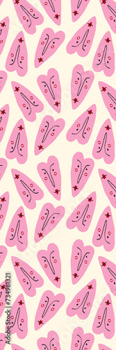 Funky Valentine hearts pattern bookmark