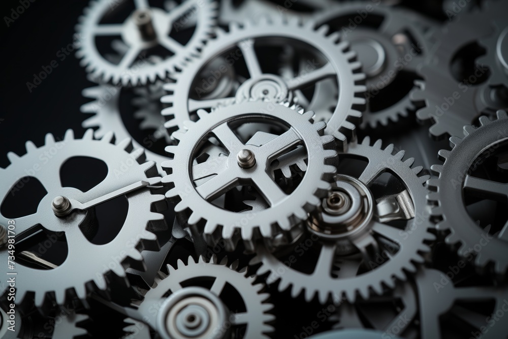 highdetail image of silver clockwork gears against a dark background highdetail image of silver clockwork gears against a dark background