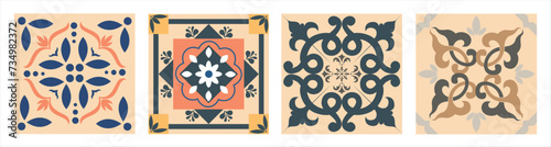 damask tile vector collection