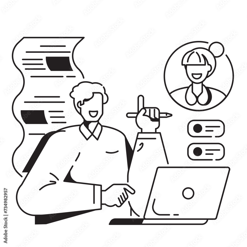 online meeting illustration